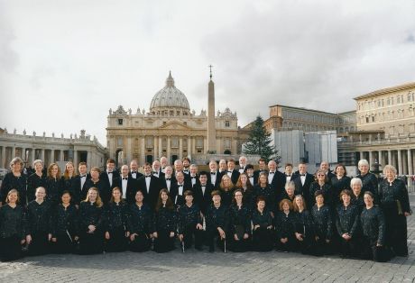 Handel Society at St. Peter's Basilica in Rome after singing High Mass on December 16, 2012.
